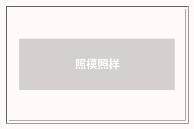 照模照样