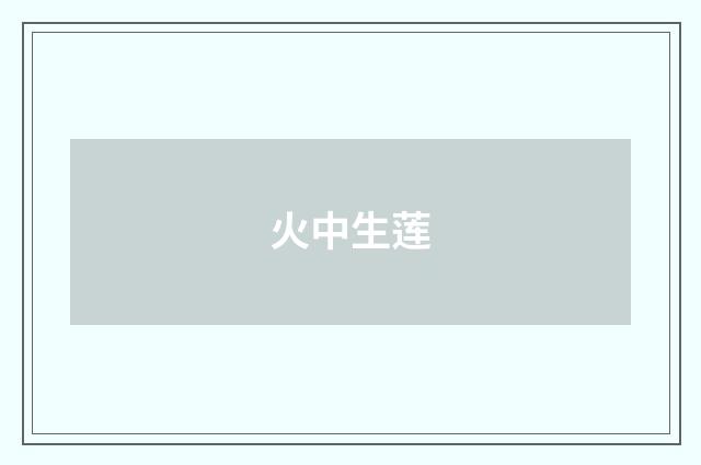 火中生莲