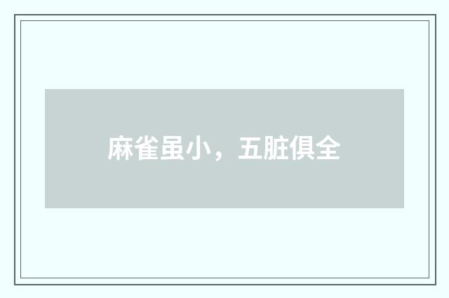 麻雀虽小，五脏俱全