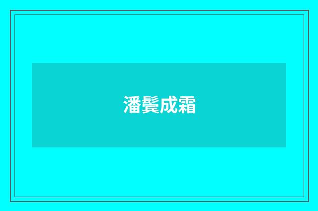 潘鬓成霜