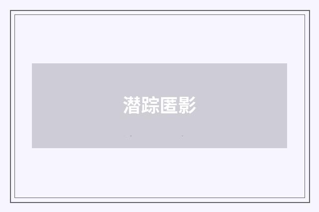 潜踪匿影