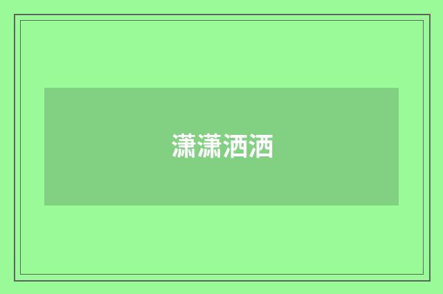 潇潇洒洒