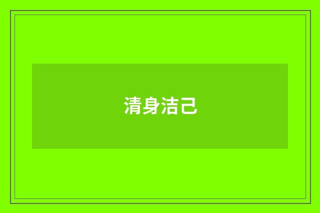清身洁己