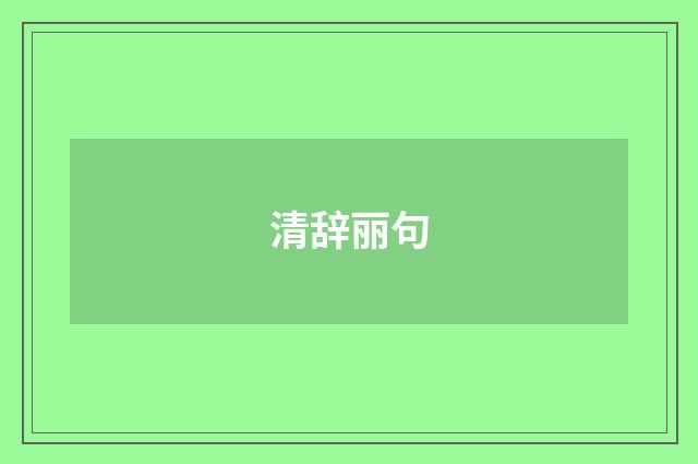 清辞丽句