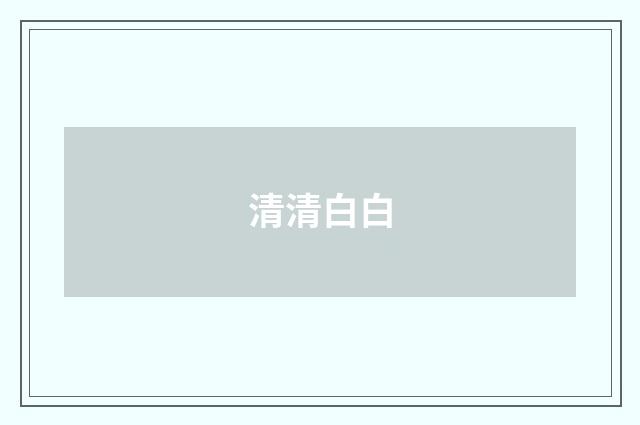 清清白白
