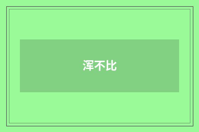 浑不比
