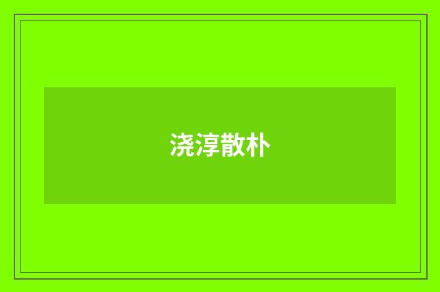 浇淳散朴