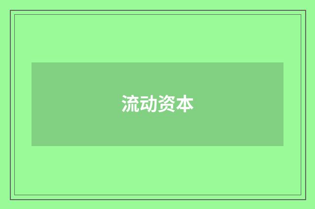 流动资本