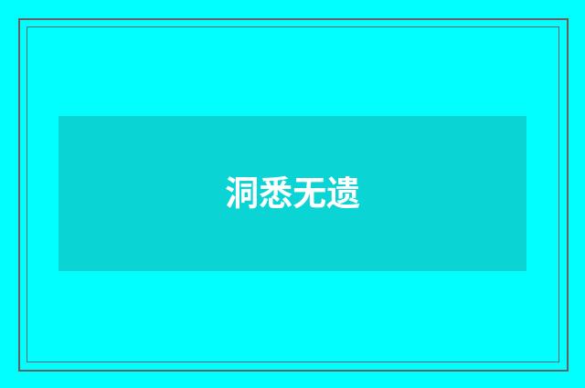 洞悉无遗