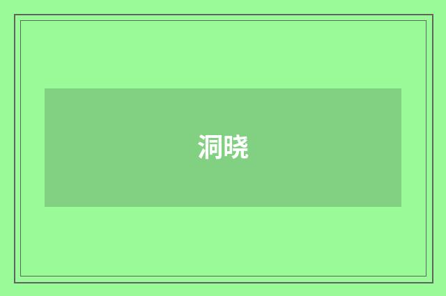 洞晓