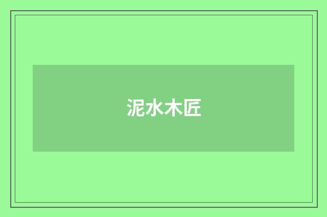 泥水木匠