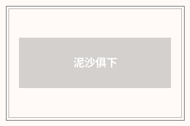泥沙俱下