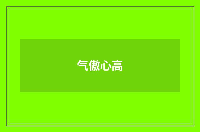 气傲心高