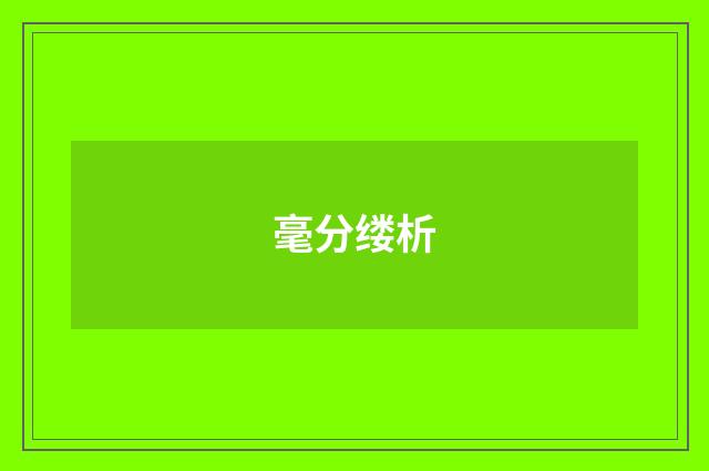 毫分缕析