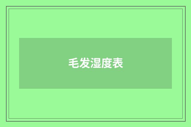 毛发湿度表