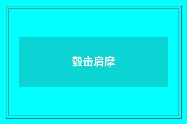 毂击肩摩