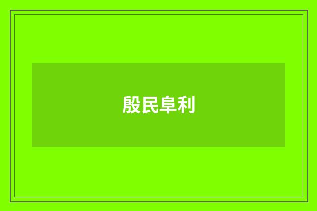 殷民阜利