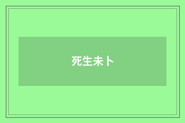 死生未卜
