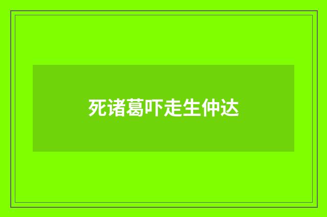 死诸葛吓走生仲达