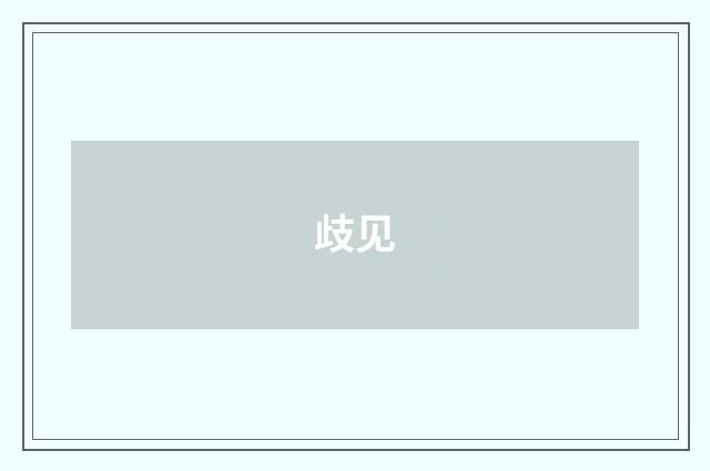 歧见