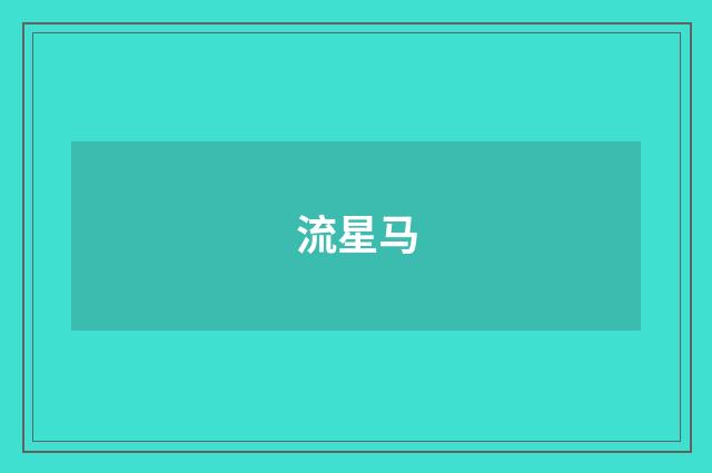 流星马
