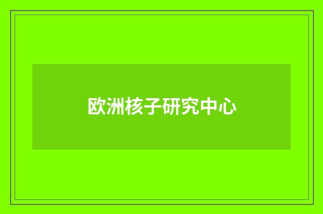 欧洲核子研究中心