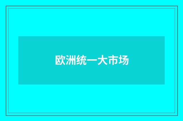 欧洲统一大市场