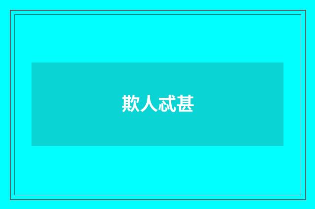 欺人忒甚