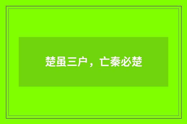 楚虽三户，亡秦必楚