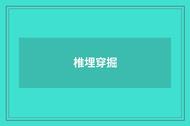 椎埋穿掘