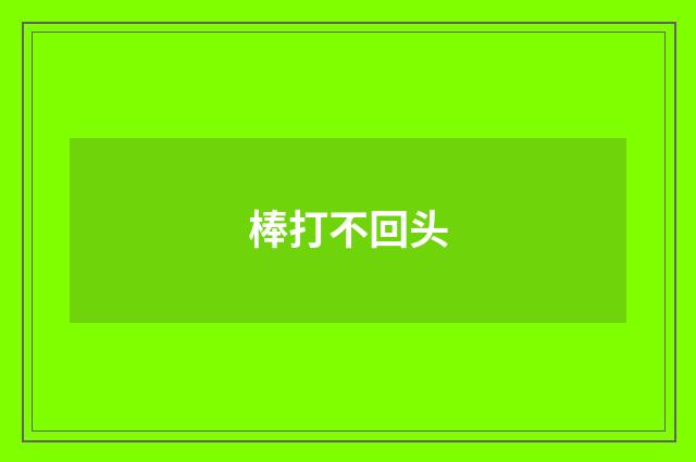 棒打不回头