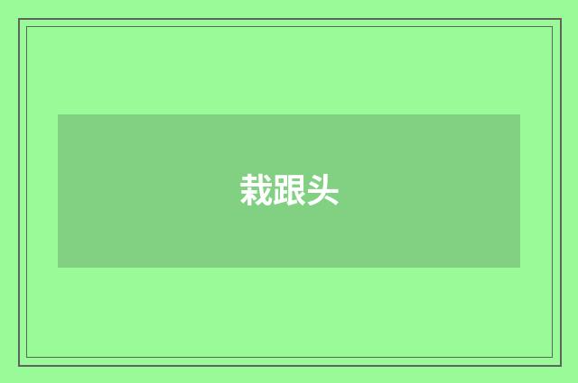 栽跟头