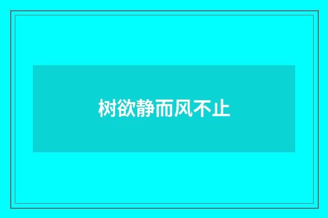 树欲静而风不止