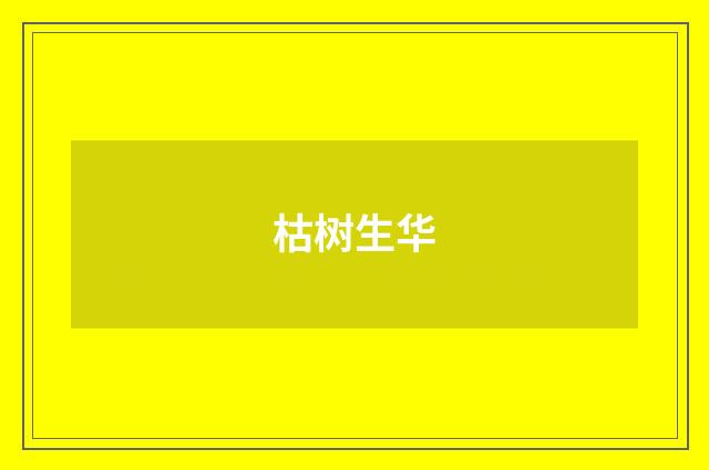 枯树生华