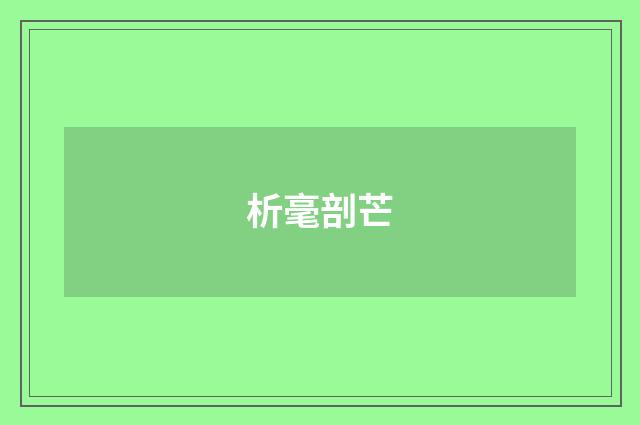 析毫剖芒