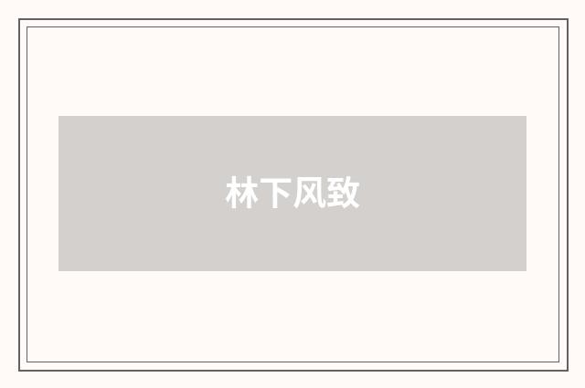 林下风致