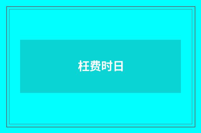 枉费时日