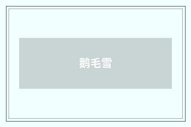 鹅毛雪