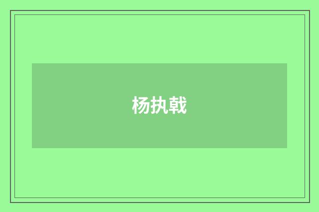 杨执戟