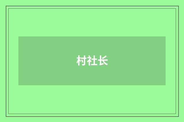 村社长