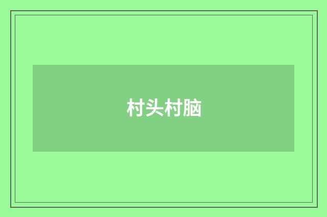 村头村脑