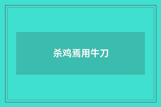 杀鸡焉用牛刀