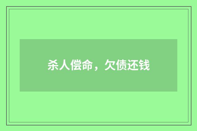 杀人偿命，欠债还钱