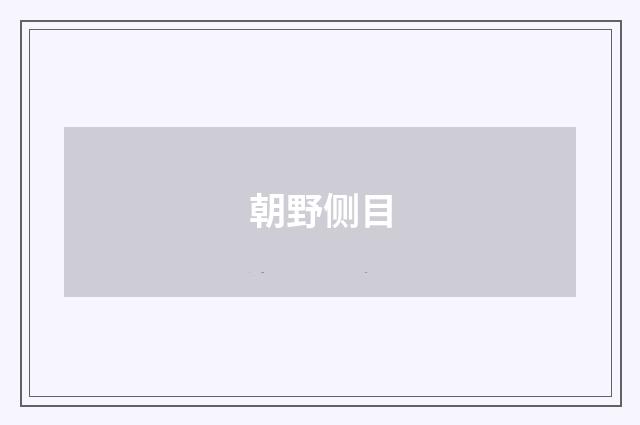 朝野侧目