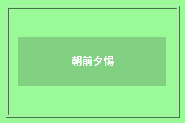 朝前夕惕