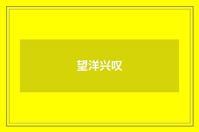 望洋兴叹
