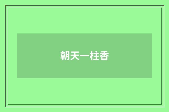 朝天一柱香