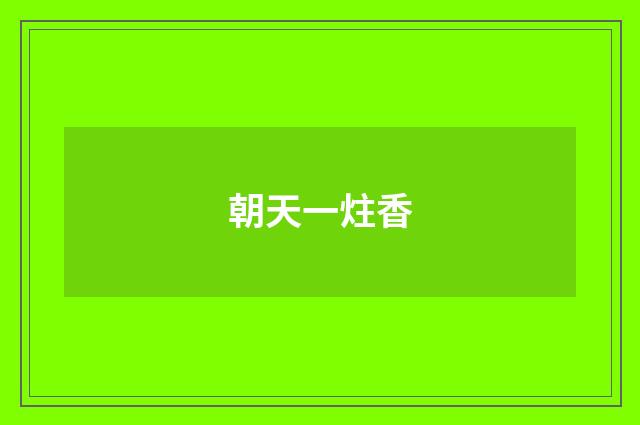 朝天一炷香