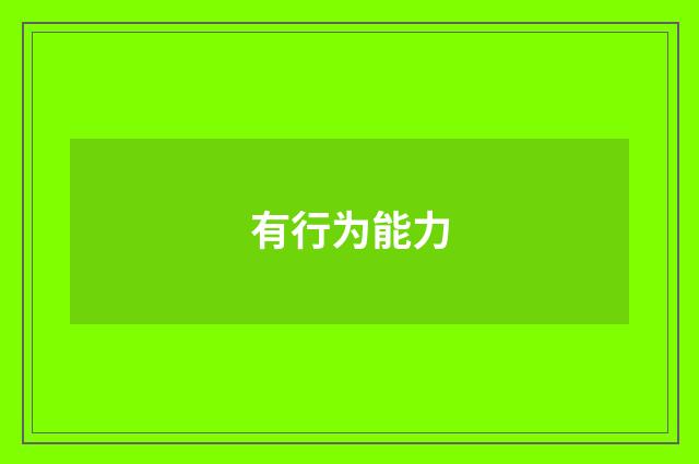 有行为能力