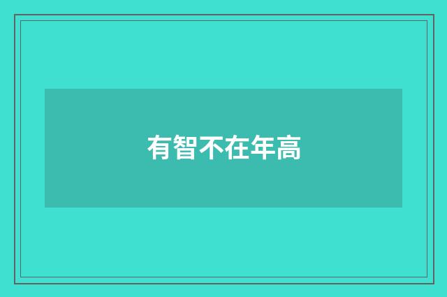 有智不在年高